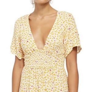 Free People yellow boho floral Summer Dress